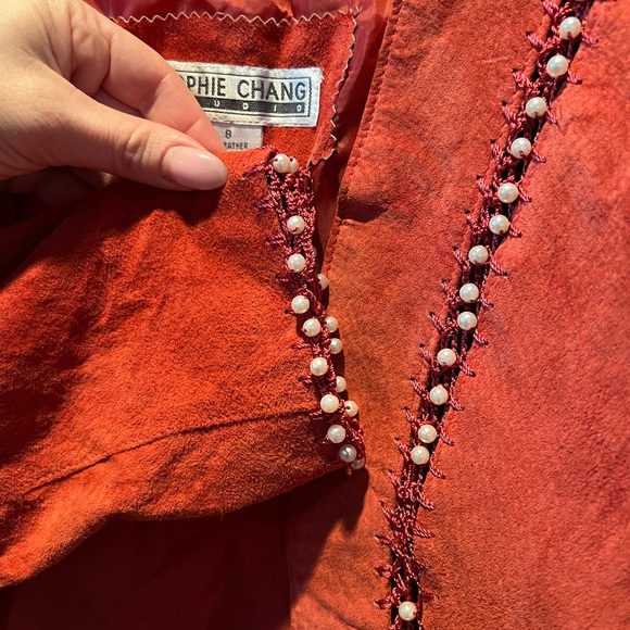 Vintage Sophie Chang Suede/Pearl cropped jacket - Picture 4 of 7